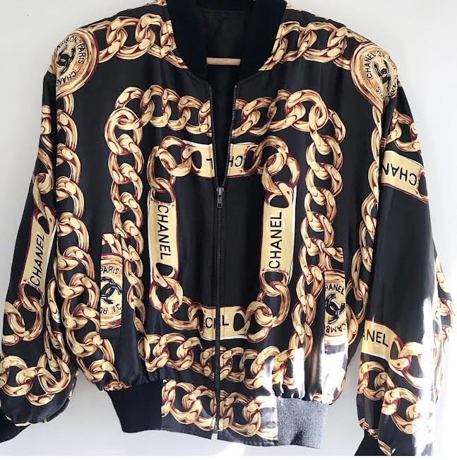 90's Chain Link print Bomber Jacket – 1984vintage llc